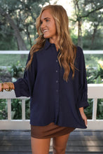 Load image into Gallery viewer, Sloane Button Up Top - Navy
