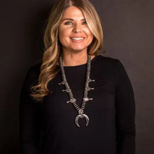 Load image into Gallery viewer, Faux Navajo Pearl Disc Squash Blossom Necklace
