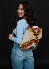 Load image into Gallery viewer, Tan &amp; Multicolored Aztec Backpack
