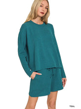 Load image into Gallery viewer, LS Rib Short &amp; Tee Set - Teal
