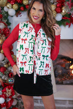 Load image into Gallery viewer, Twila Quilted Tie Vest - Christmas Bow
