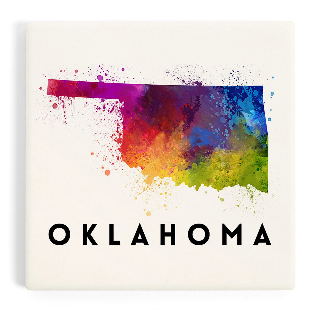 OK Watercolor Ceramic Coaster