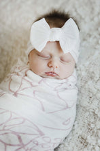 Load image into Gallery viewer, Beluga White Nylon Bow Headwrap
