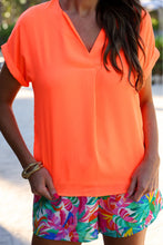 Load image into Gallery viewer, Whitney Woven Blouse - Neon Orange
