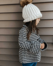 Load image into Gallery viewer, Waldorf Button Front Pea Coat - Houndstooth
