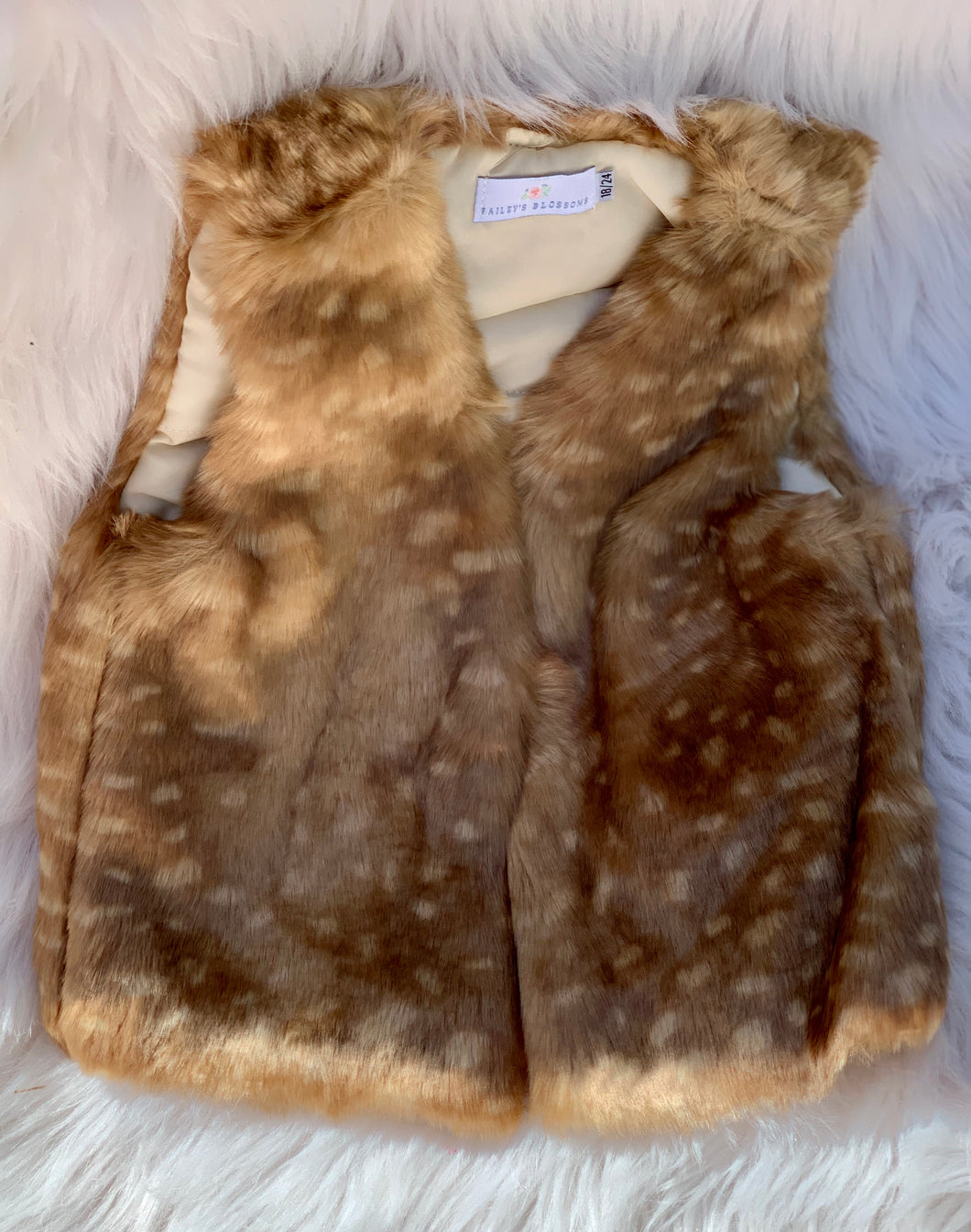 Deer print fur vest