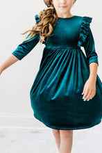 Load image into Gallery viewer, Teal Velvet Dress
