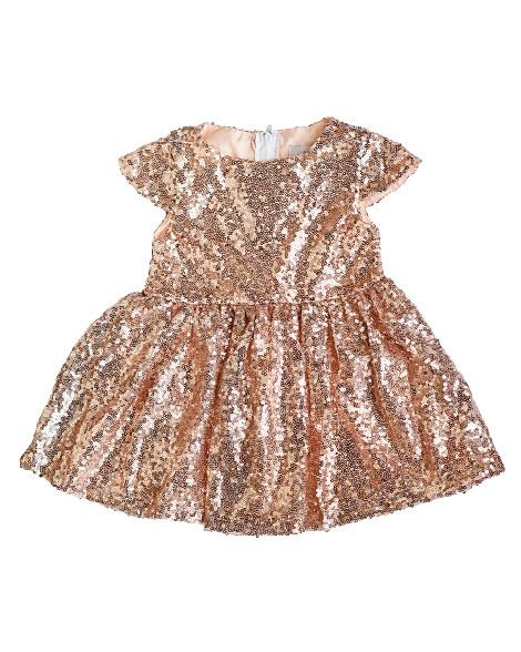 Rose Gold Sequin Party Dress