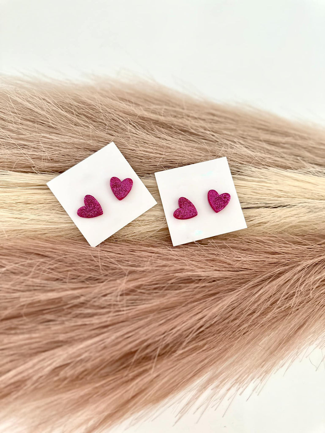 Fuchsia Sparkle Stud Earrings