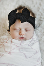 Load image into Gallery viewer, Black Nylon Bow Headwrap

