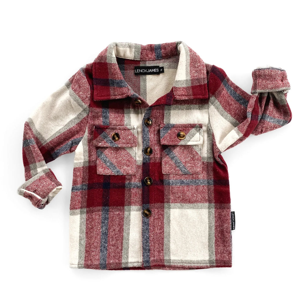 Kid's Cranberry Flannel Shacket