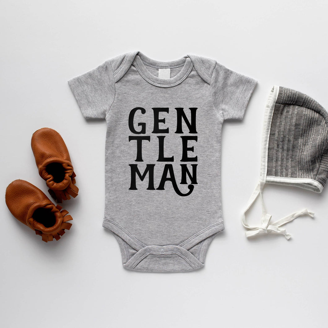 Gray Gentleman Baby Bodysuit