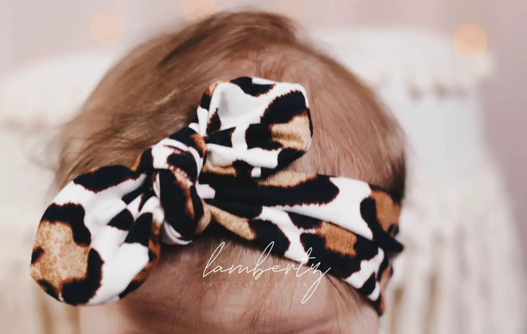 Leopard Knot Bow Headband
