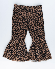 Load image into Gallery viewer, Lina Leopard Pleated Bell Bottoms
