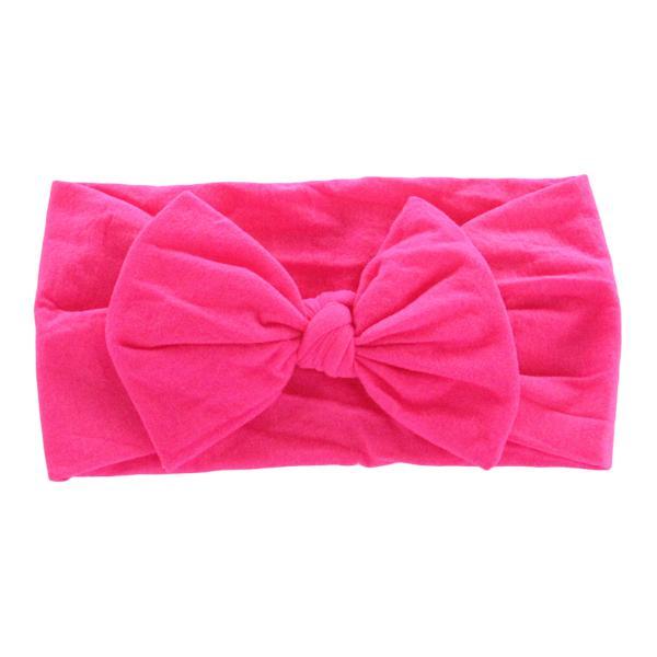 Mila & Rose Hot Pink Nylon Bow Headwrap