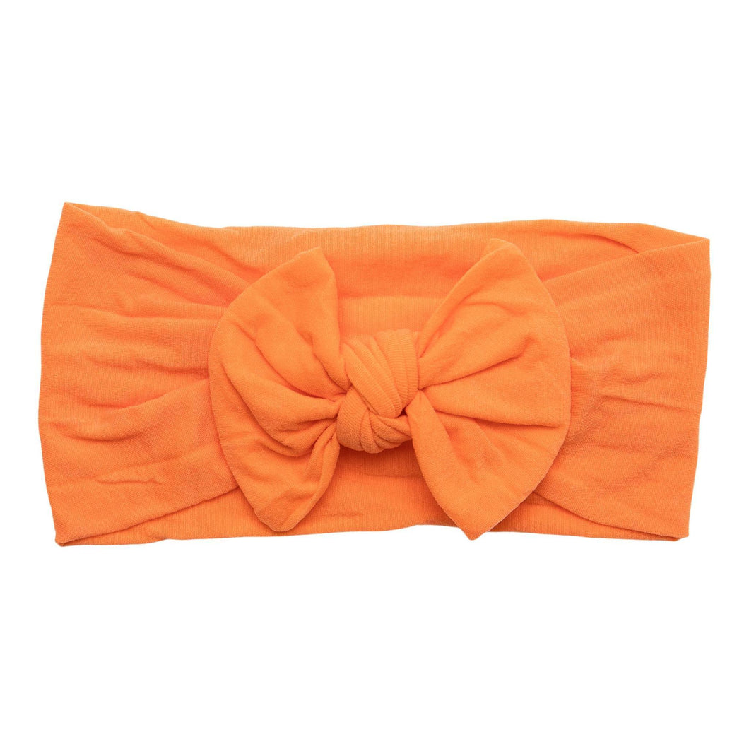 Orange Nylon Bow Headwrap