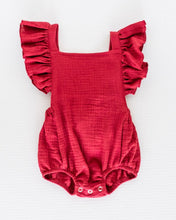 Load image into Gallery viewer, Shiloh Ruffle Back Romper - Red
