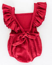 Load image into Gallery viewer, Shiloh Ruffle Back Romper - Red
