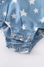 Load image into Gallery viewer, Blue Star Ruffle Baby Romper
