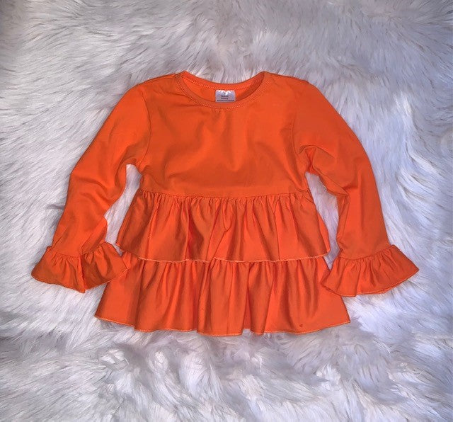 Orange Ruffle Shirt
