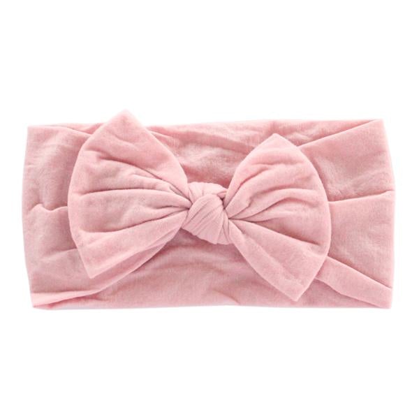 Vintage Pink Nylon Bow Headwrap