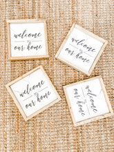 Load image into Gallery viewer, Welcome To Our Home Herringbone Sign 10x10
