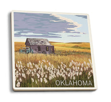 Load image into Gallery viewer, Oklahoma Wheat Field Ceramic Coaster
